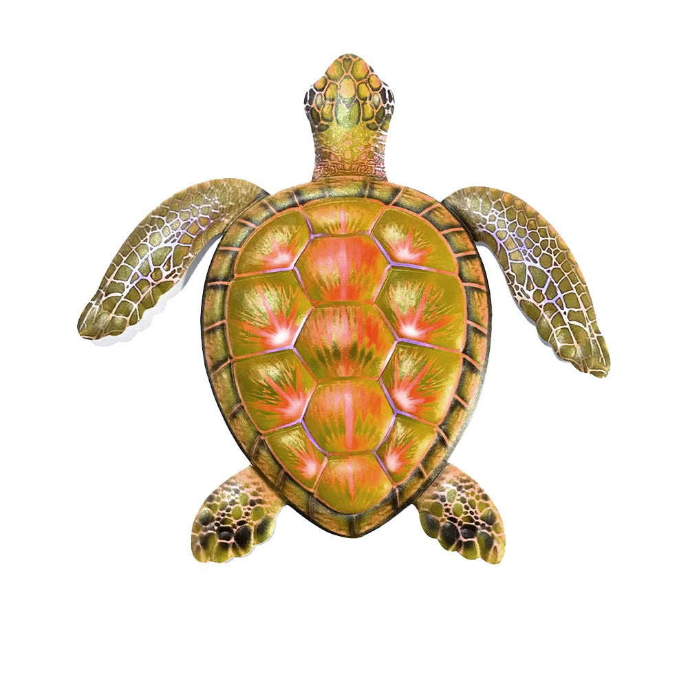 Metal Sea Turtle Wall Decor Hanging Sea Turtle Ornament Home Art Decor Yellow