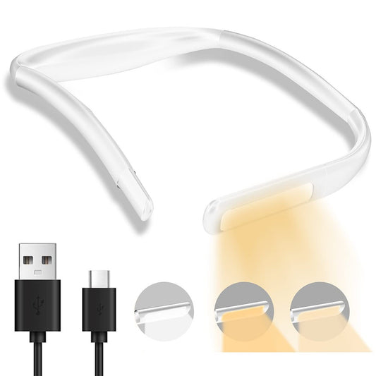 Bendable LED Neck Reading Light Desk Lamp USB Rechargeable Book Light White