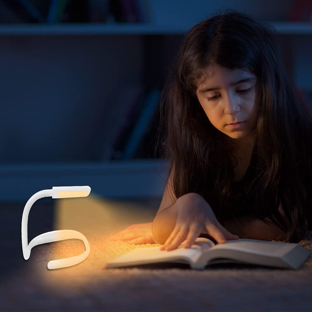 Bendable LED Neck Reading Light Desk Lamp USB Rechargeable Book Light White