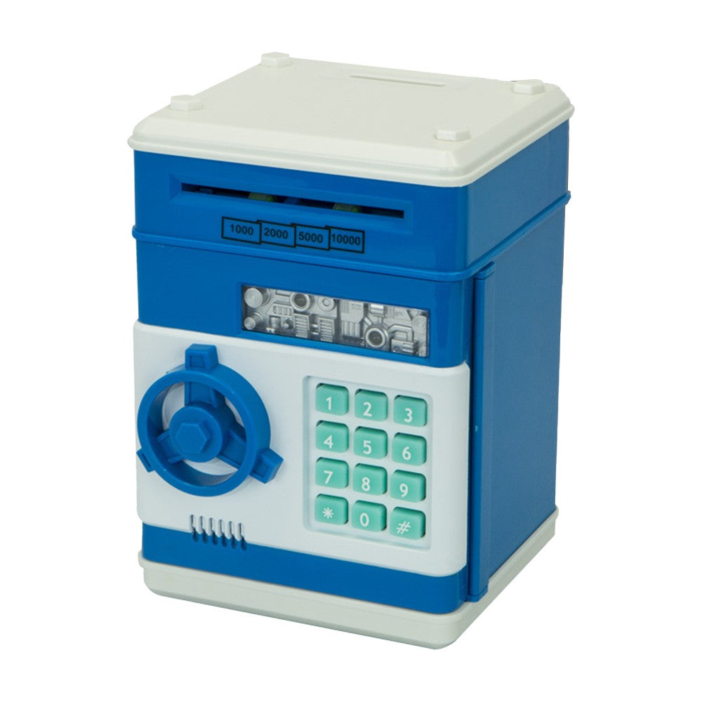 Kids Piggy Bank Electronic ATM Password Money Saving Box Cash Coin Can Blue