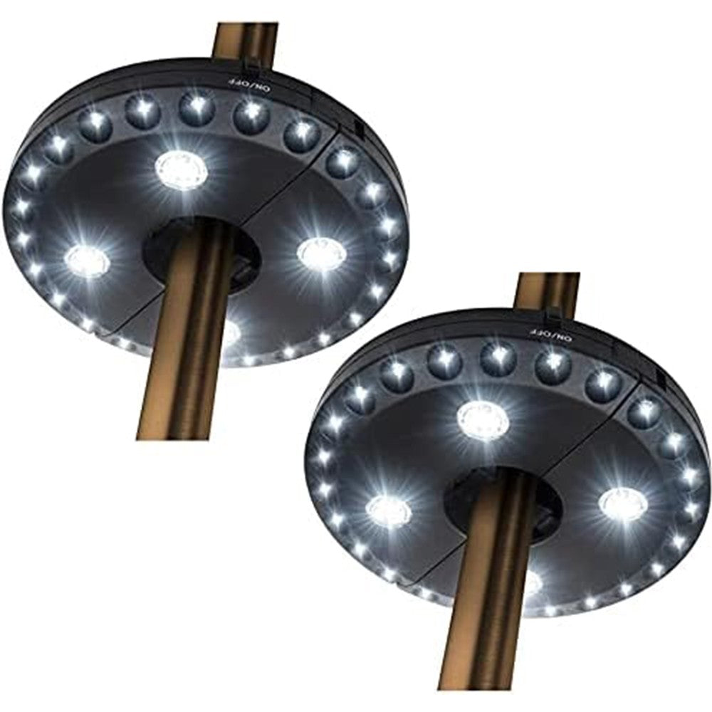 2 X 28 LEDs Patio Umbrella Light Battery Operated Camping Tents Umbrella Pole Light