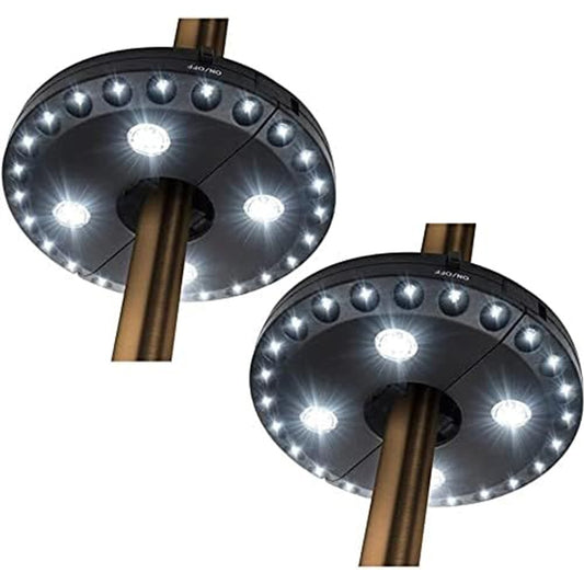 2 X 28 LEDs Patio Umbrella Light Battery Operated Camping Tents Umbrella Pole Light