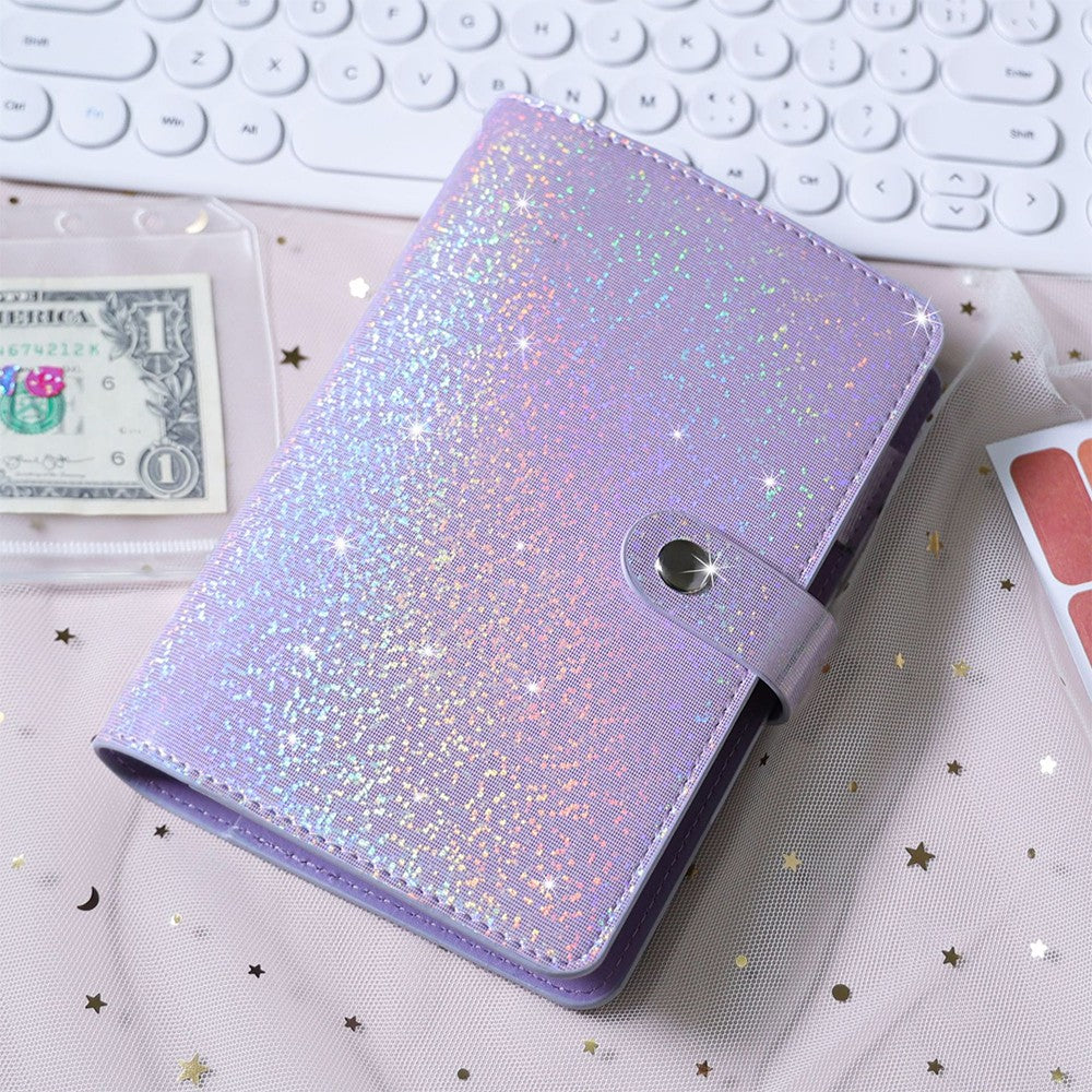 A6 PU Leather Budget Binder Notebook Cash System Organizer Planner with Zipper Pockets Purple