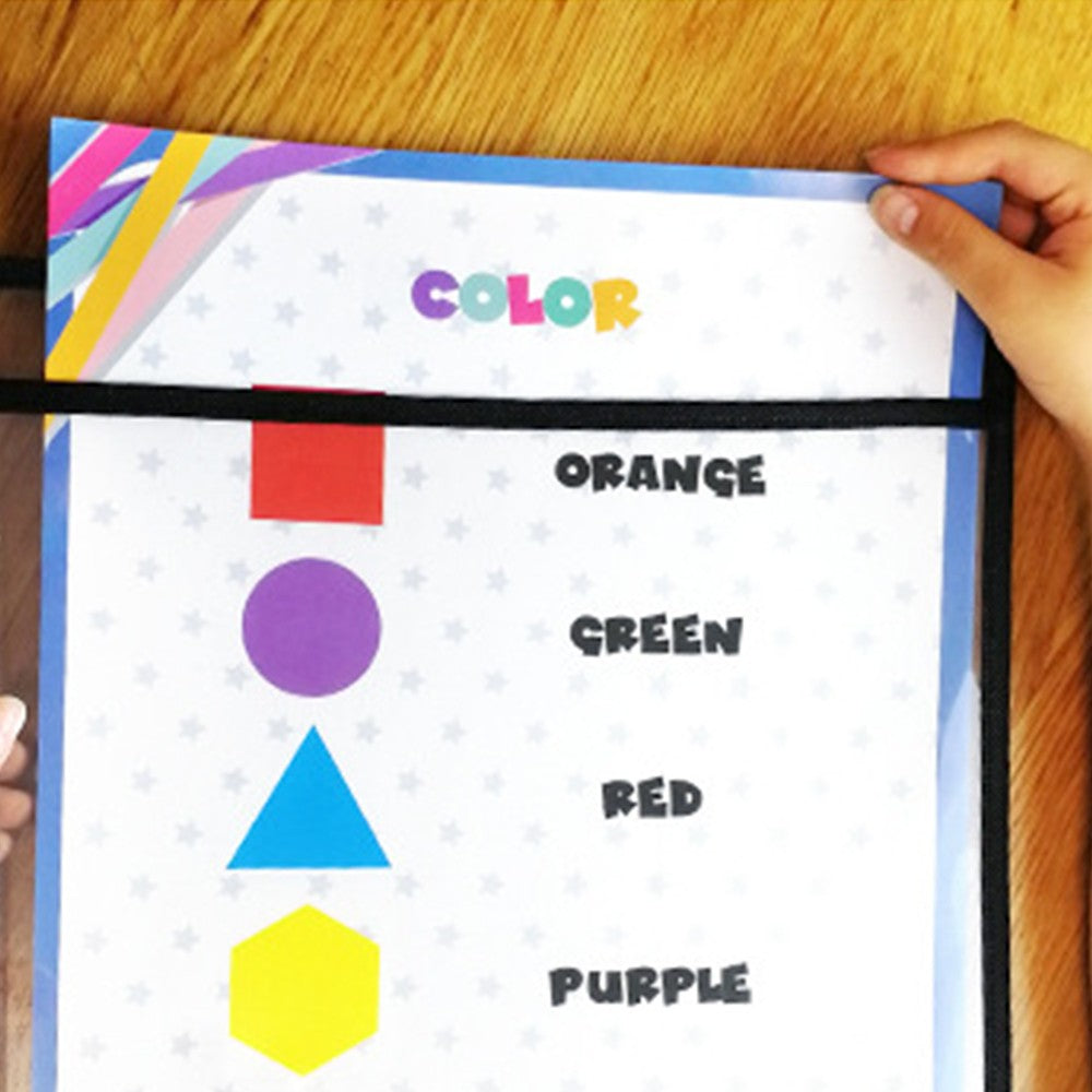 10Pcs Reusable Clear Dry Erase Pocket Sleeves with Pen Sleeves Student Study Supplies