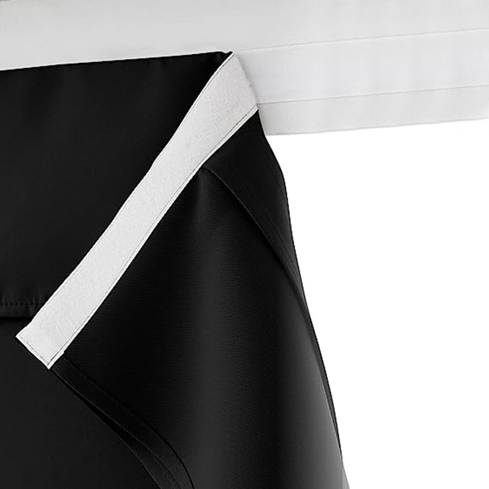 2 Panels French Door Curtains Self Adhesive Door Privacy Panels Window Coverings Black