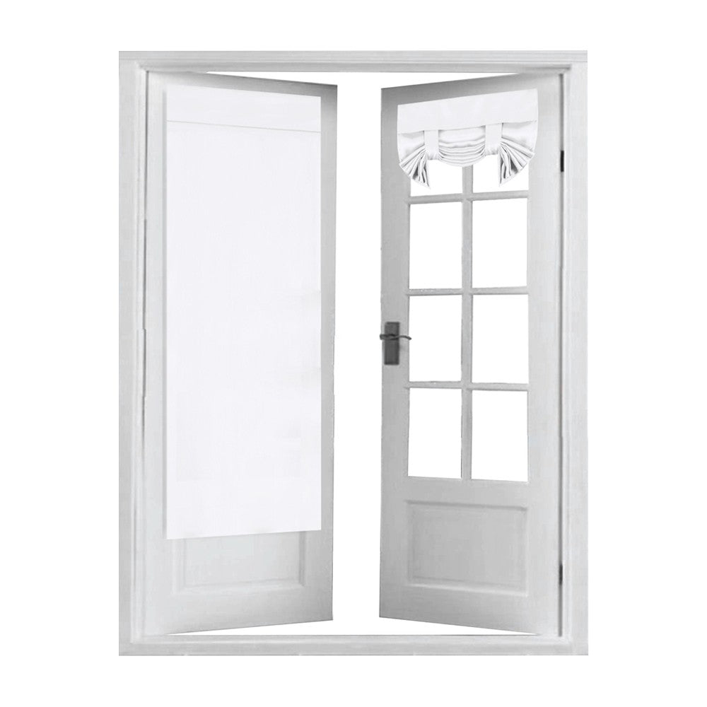 2 Panels French Door Curtains Self Adhesive Door Privacy Panels Window Coverings White