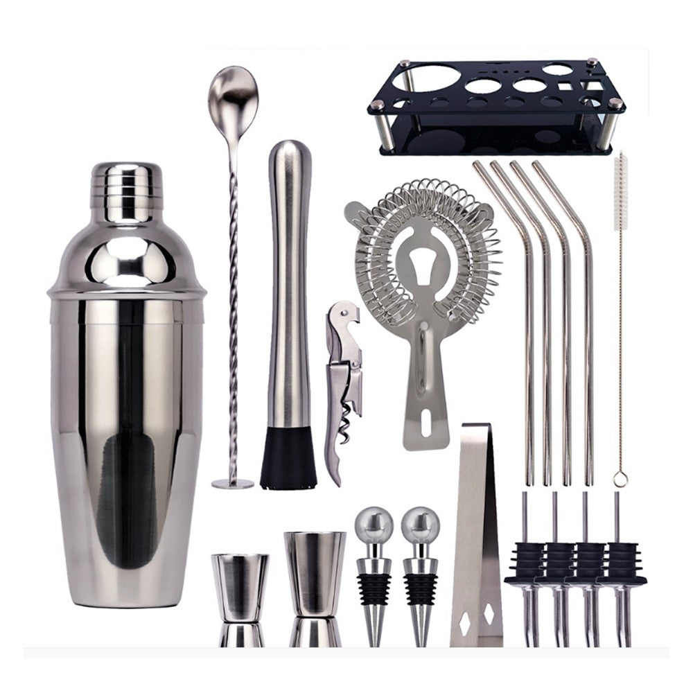 20-Piece Cocktail Shaker Set Stainless Steel Bartender Kit Professional Bar Tool