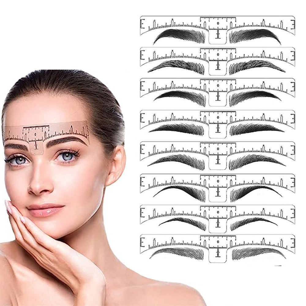 100-Piece Self-adhesive Disposable Eyebrow Ruler Eyebrow Microblading Stencil Template Sticker