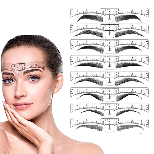 100-Piece Self-adhesive Disposable Eyebrow Ruler Eyebrow Microblading Stencil Template Sticker