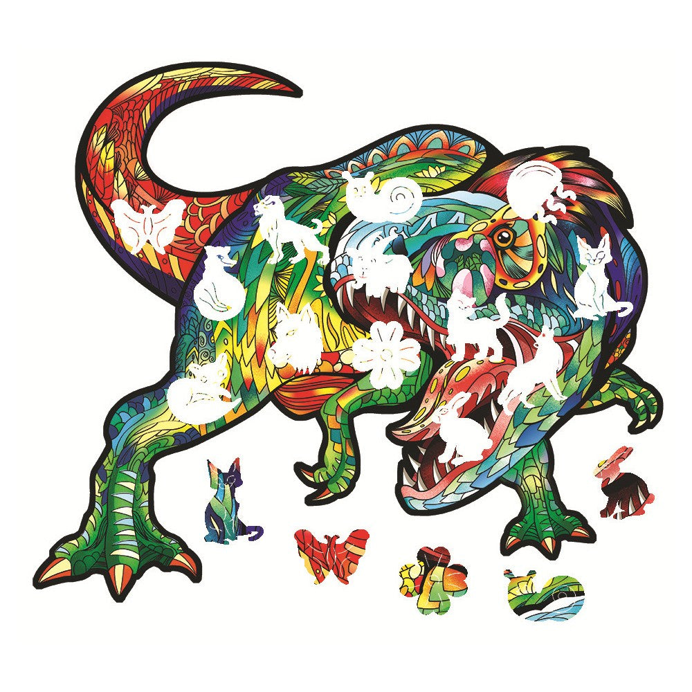 Dinosaur Shape Wooden Jigsaw Puzzles Kids Toy Home Decor Large