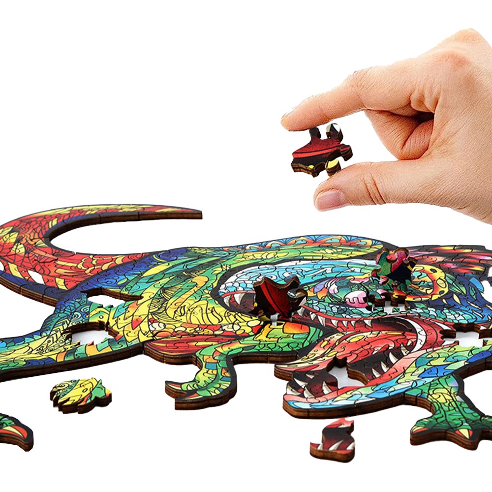 Dinosaur Shape Wooden Jigsaw Puzzles Kids Toy Home Decor Large