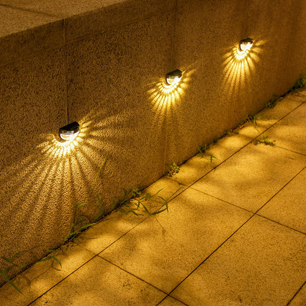 8Pcs Solar Wall Light Fence Post Lights Garden Yard Decorative Lamp Warm Light