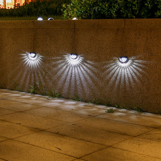 4Pcs Solar Wall Light Fence Post Lights Garden Yard Decorative Lamp White Light