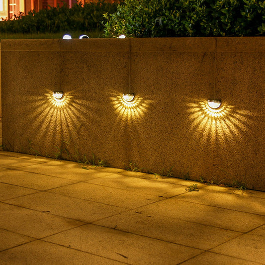 4Pcs Solar Wall Light Fence Post Lights Garden Yard Decorative Lamp Warm Light