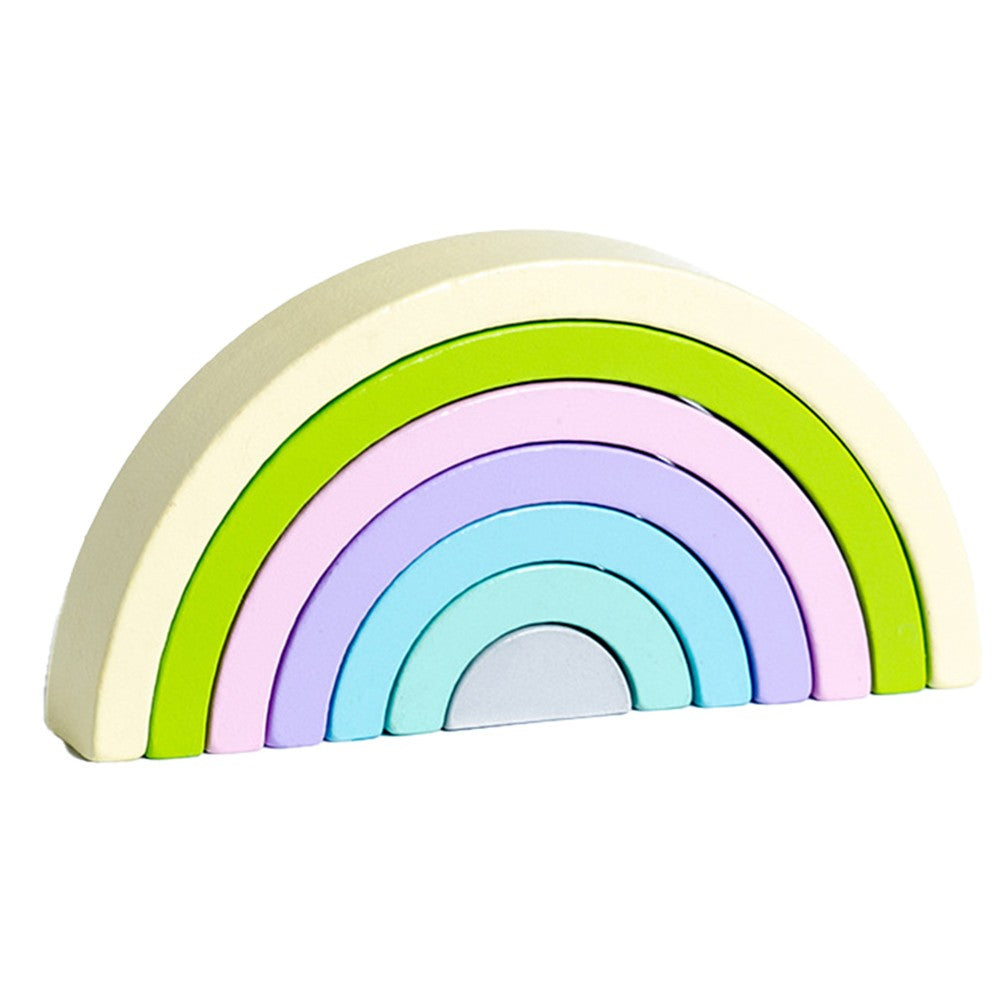 1 Set of Rainbow Stacker Nesting Puzzle Blocks Stacking Toys Kids Montessori Toys Macaron Color
