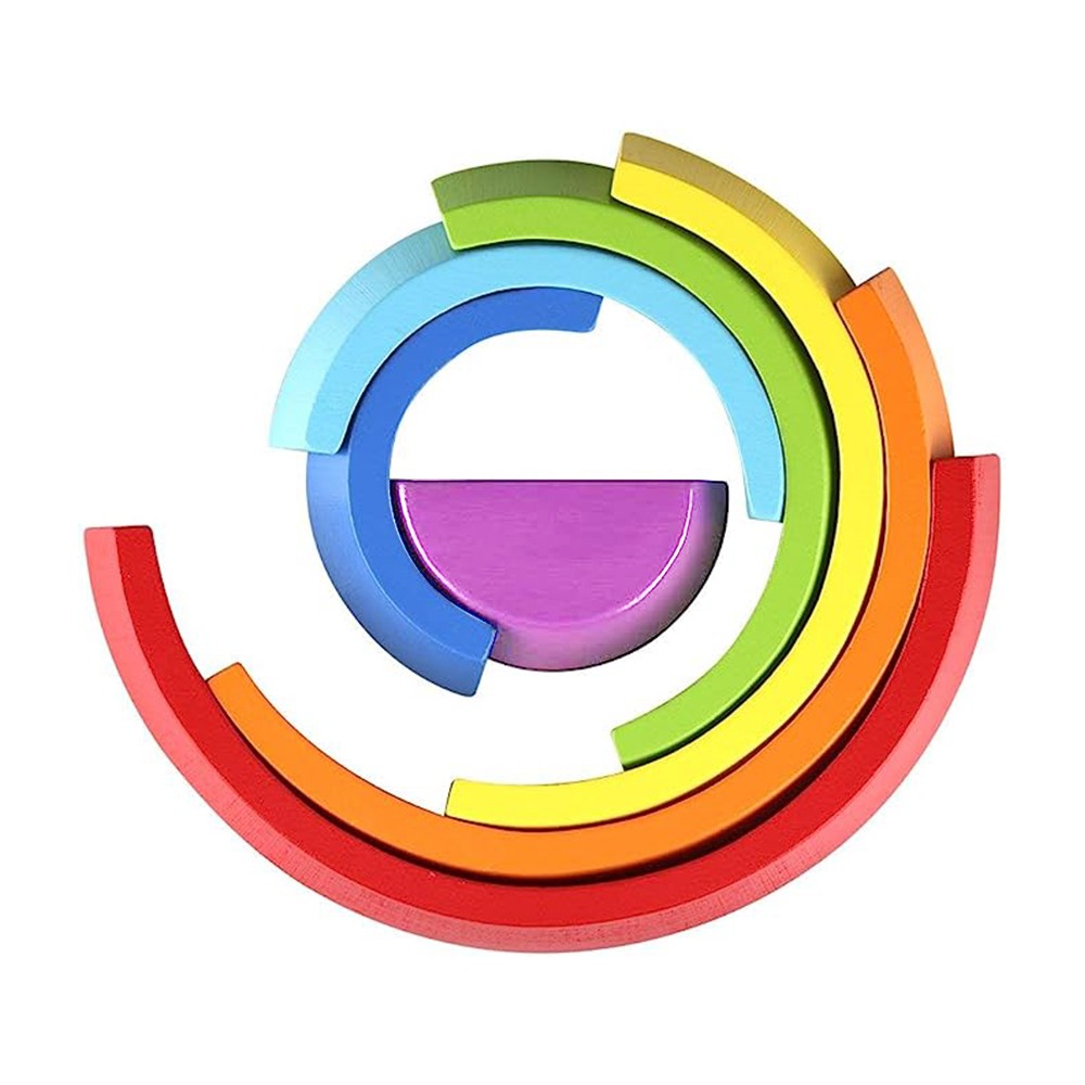 2 Sets of Rainbow Stacker Nesting Puzzle Blocks Stacking Toys Kids Montessori Toys