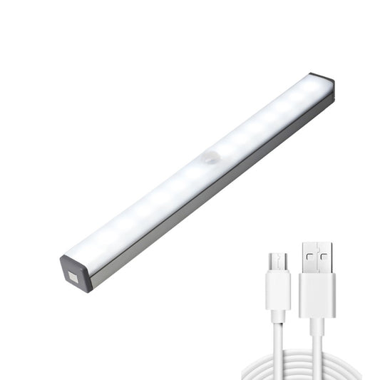 20cm Under Closet LED Motion Sensor Light Rechargeable Dimmable Cabinet Lamp White Light