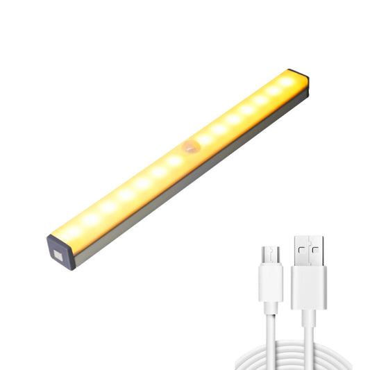 20cm Under Closet LED Motion Sensor Light Rechargeable Dimmable Cabinet Lamp Warm Light