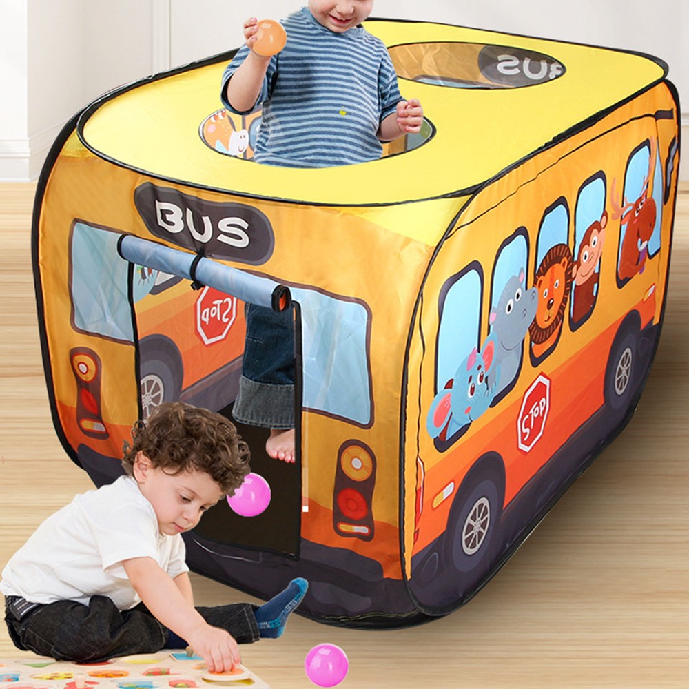 Pop-up Kids Play Tent Foldable Indoor Toddlers Playhouse Toy with Storage Bag Yellow