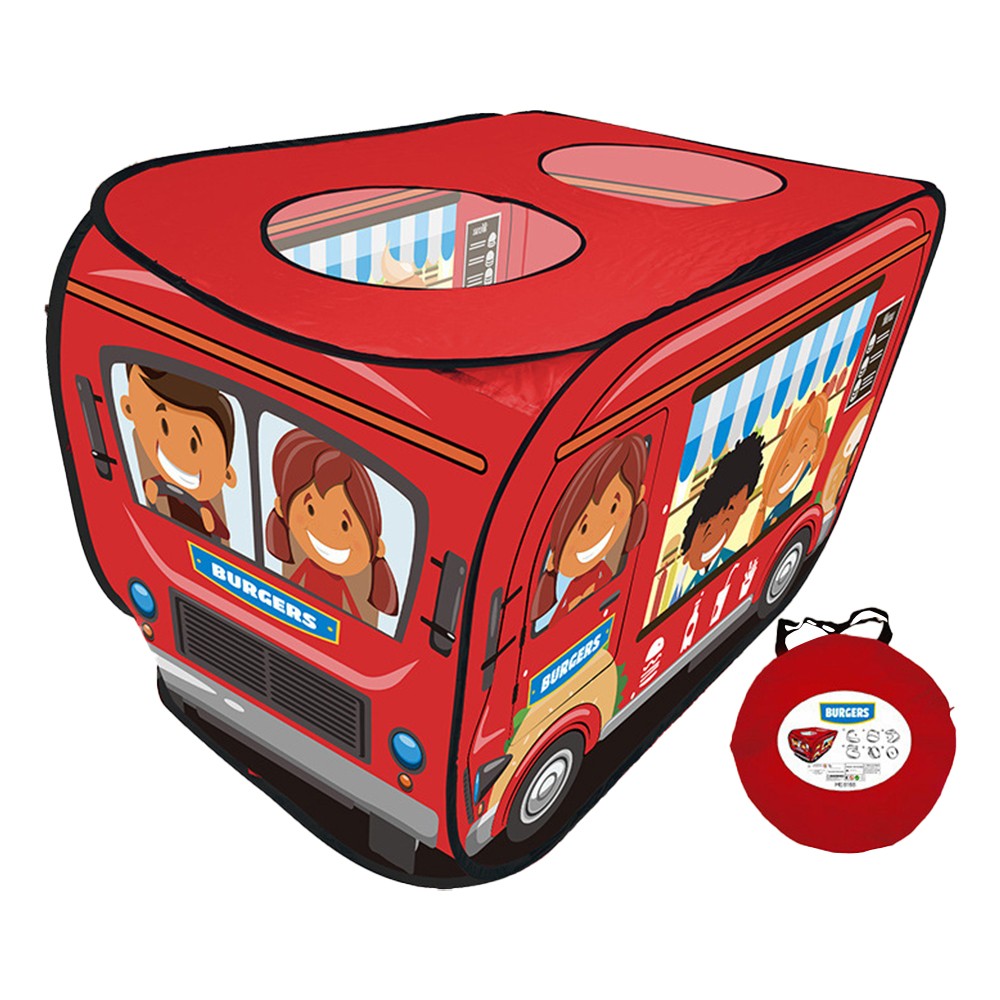 Pop-up Kids Play Tent Foldable Indoor Toddlers Playhouse Toy with Storage Bag Red
