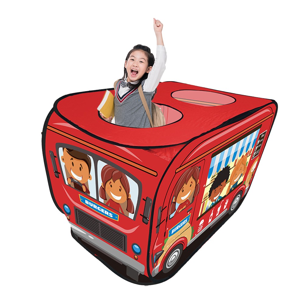 Pop-up Kids Play Tent Foldable Indoor Toddlers Playhouse Toy with Storage Bag Red