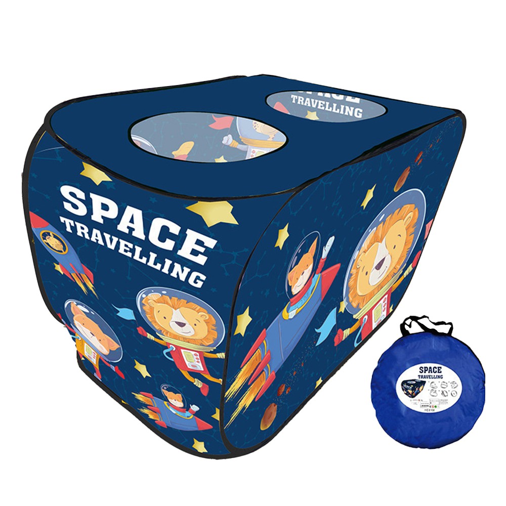 Pop-up Kids Play Tent Foldable Indoor Toddlers Playhouse Toy with Storage Bag Dark Blue