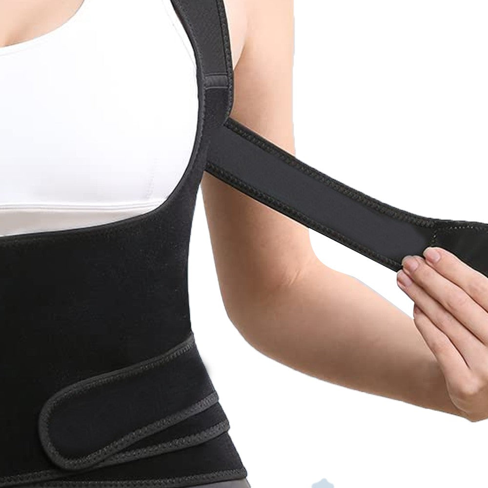 Adjustable Back Brace Posture Corrector Lumbar Back Support Belt Shoulder Brace L Size