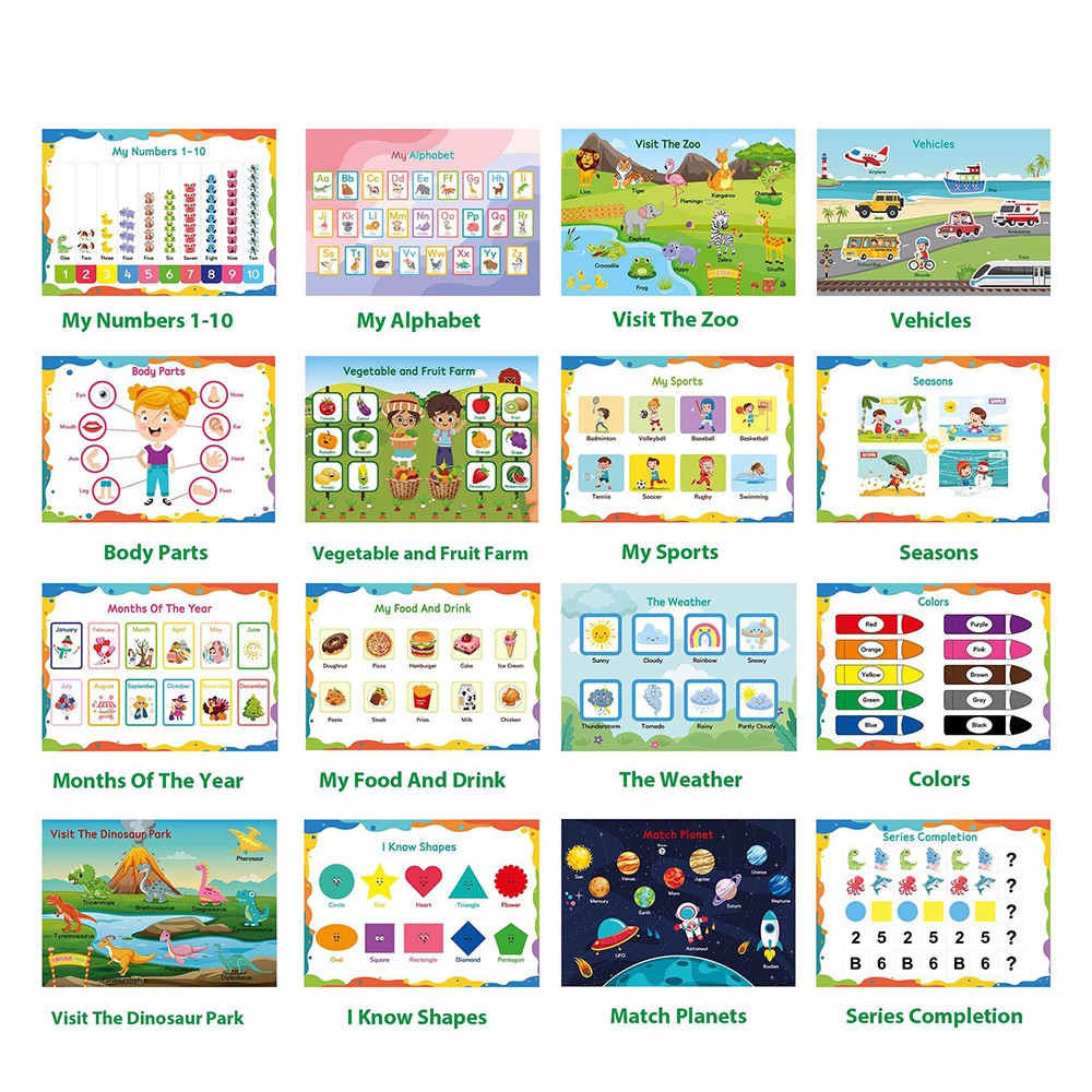 Montessori Busy Book Kit Toddler Early Educational Learning Toys Green Cover