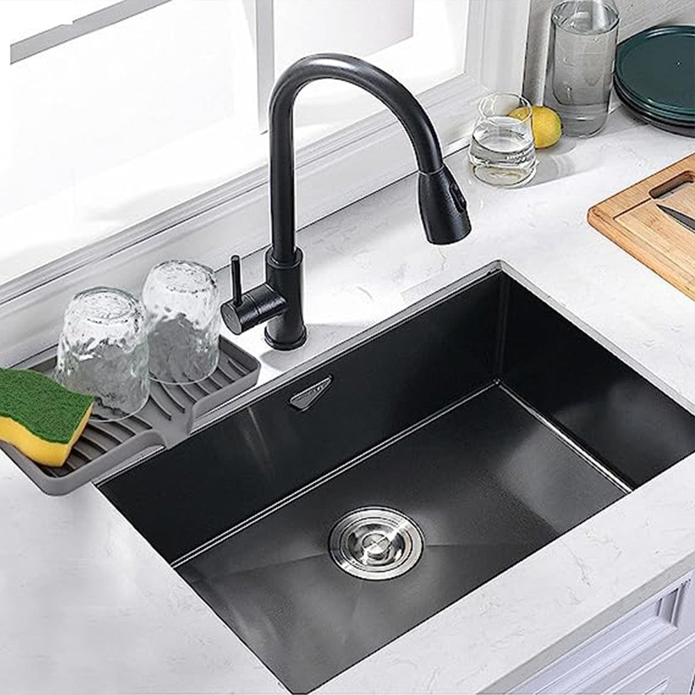 Silicone Soap Dish Self Draining Soap Tray Non-Slip Soap Holder for Bathroom Kitchen Grey L