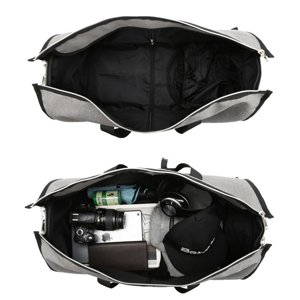 2 in 1 Carry on Garment Bag Travel Duffel Bag Suit Cover Bag with Shoe Compartment Grey
