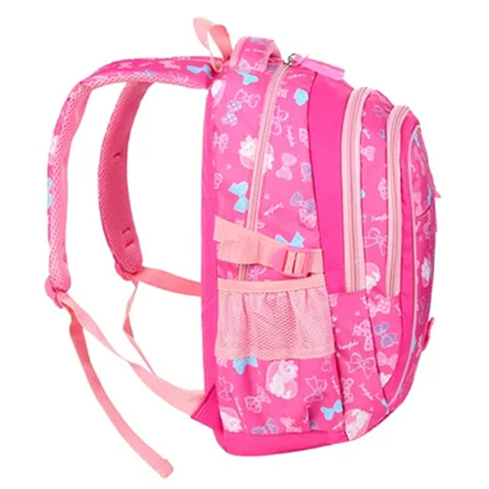 3-Piece Girls School Backpack Pencil Bag Kids School Bags Rose Red
