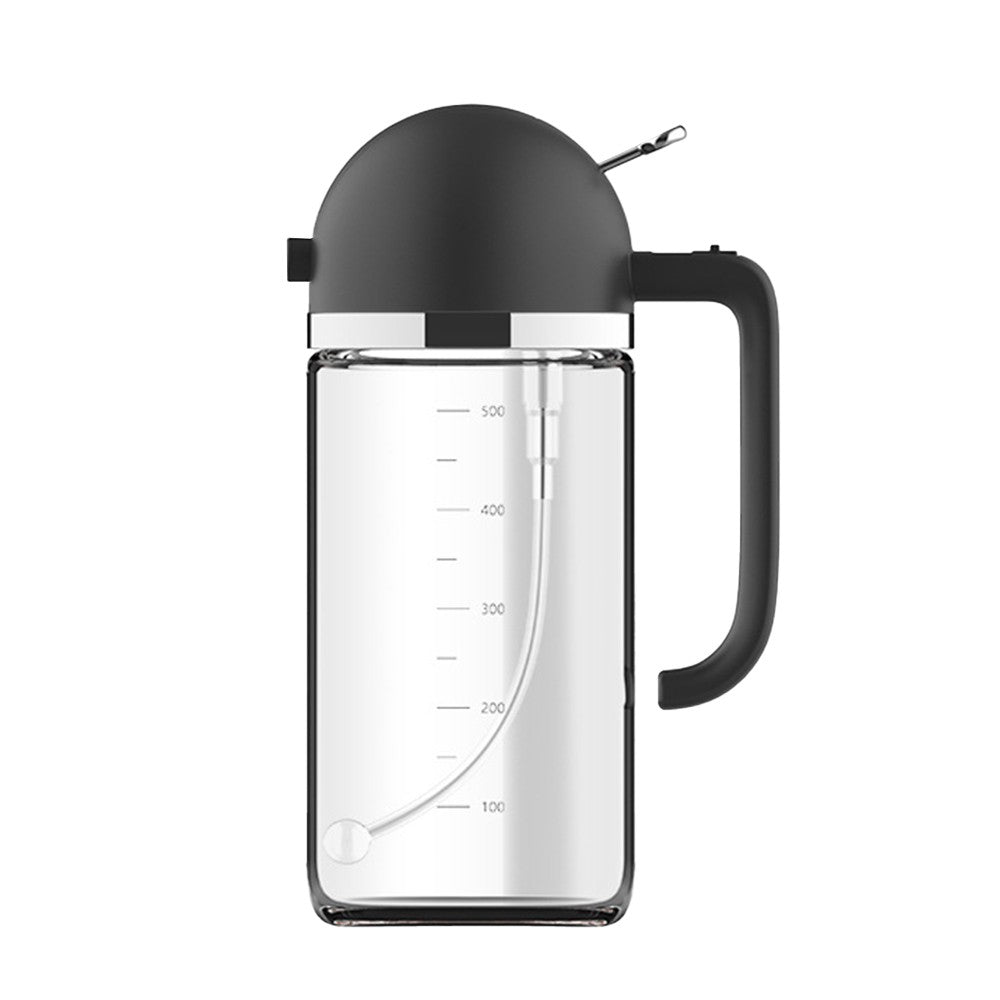 2-in-1 550ml Oil Dispenser Oil Sprayer Oil Container Bottle with Pourer Black