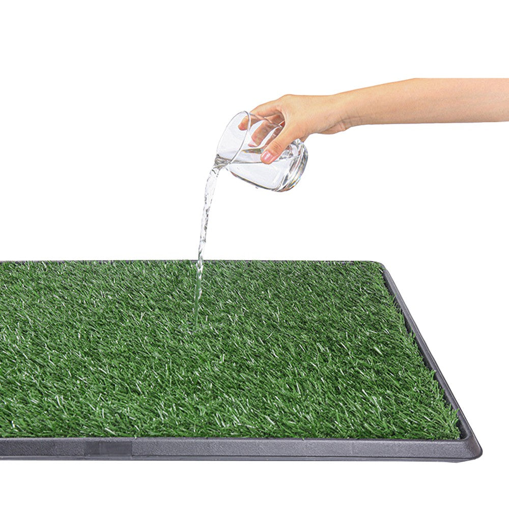 Artificial Grass Dog Potty Pad with Tray Reusable Puppy Pee Training Pad