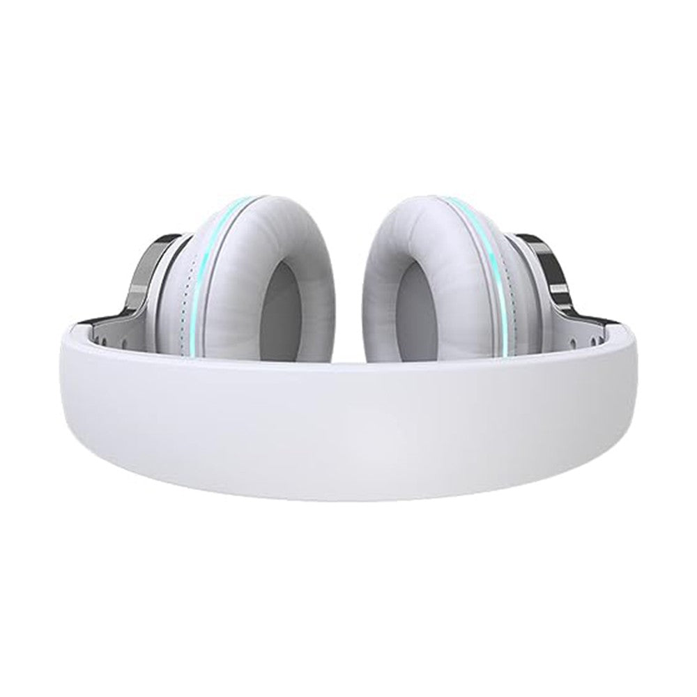 Bluetooth 5.1 Headphone LED Light Up Wireless Stereo Headset Foldable White
