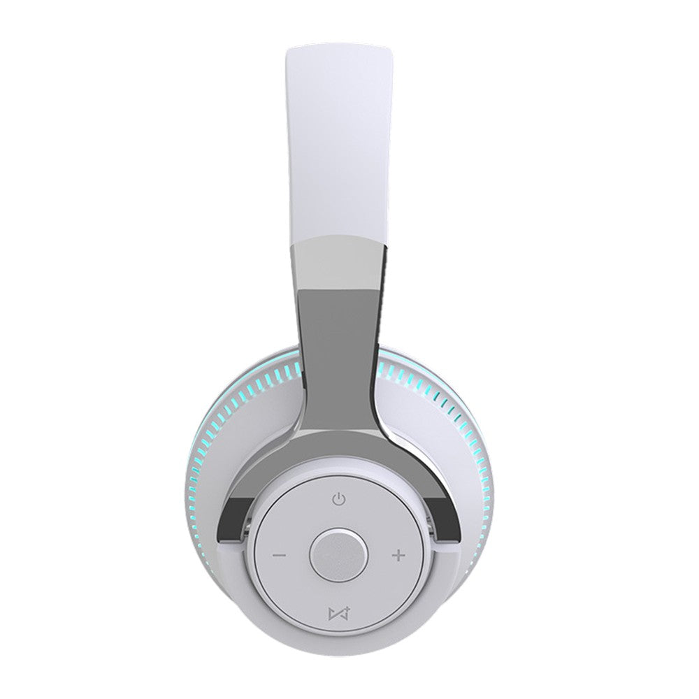Bluetooth 5.1 Headphone LED Light Up Wireless Stereo Headset Foldable White