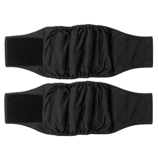 2Pcs Washable Male Dog Diapers Reusable Puppy Belly Wrap Diaper Band Black M