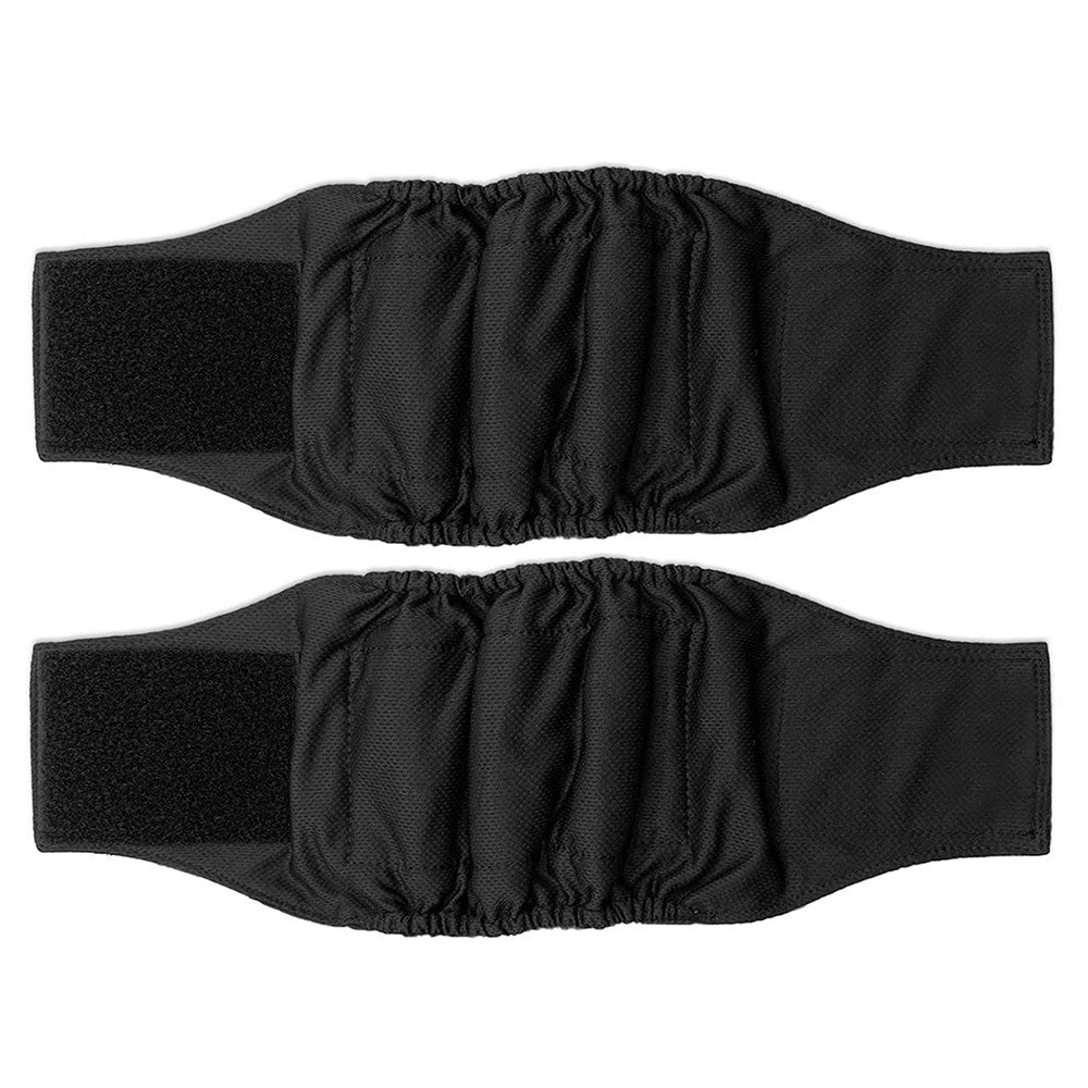 2Pcs Washable Male Dog Diapers Reusable Puppy Belly Wrap Diaper Band Black S