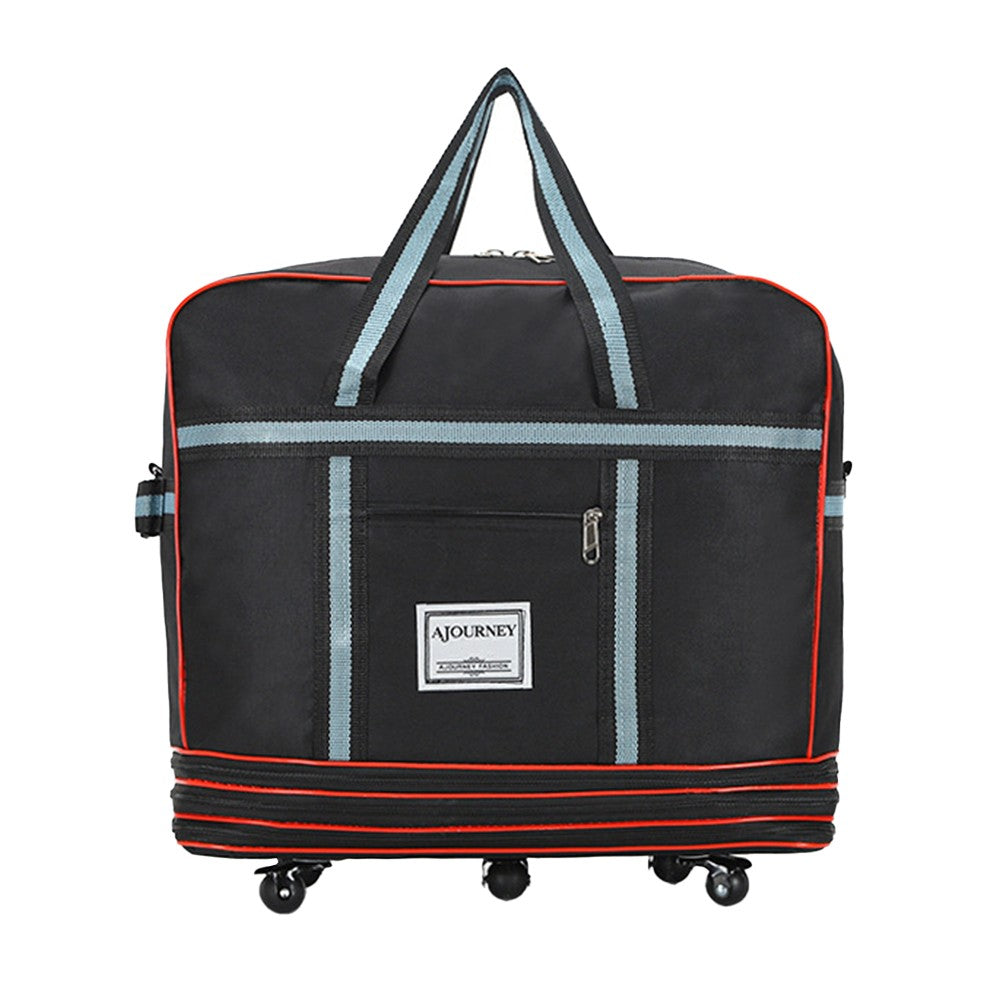 Expandable Travel Duffel Bag Luggage Suitcase Moving Quilt Clothes Storage Bag Black