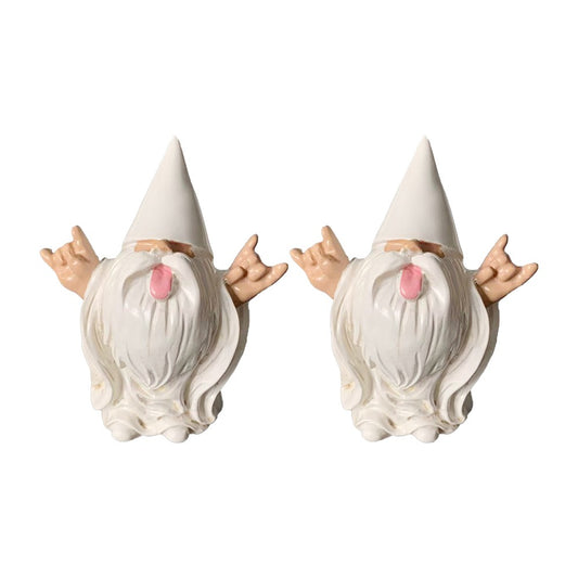 2Pcs Rocker Gnome Garden Statue Outdoor Sculpture Garden Home Ornament
