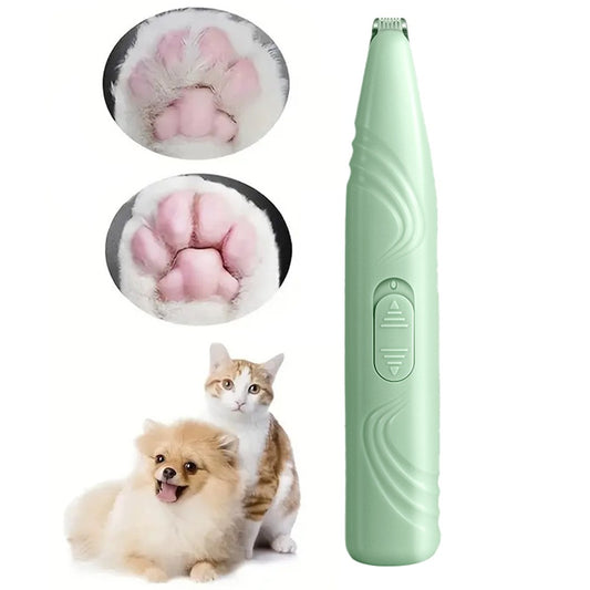 Electric Pet Paw Hair Clipper Cordless Pet Paw Hair Trimmer Battery Powered Green