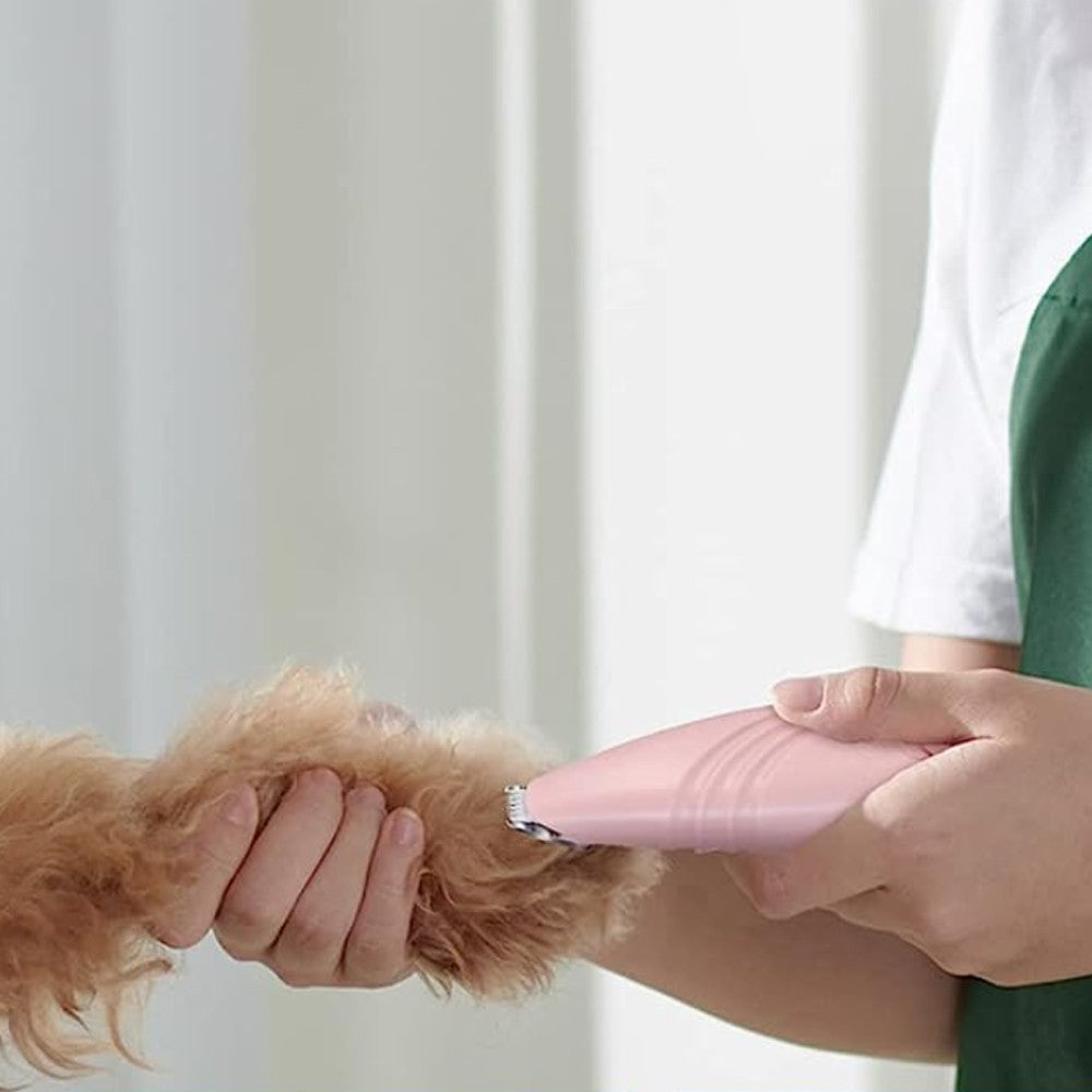 Electric Pet Paw Hair Clipper Cordless Pet Paw Hair Trimmer Battery Powered Pink