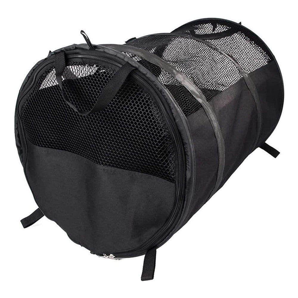 58x123cm Foldable Travel Pet Cage Breathable Car Kennel Crate Pet Carrier Tent Black