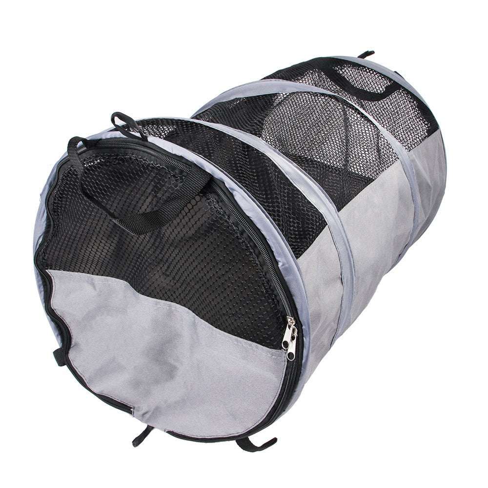 58x123cm Foldable Travel Pet Cage Breathable Car Kennel Crate Pet Carrier Tent Grey