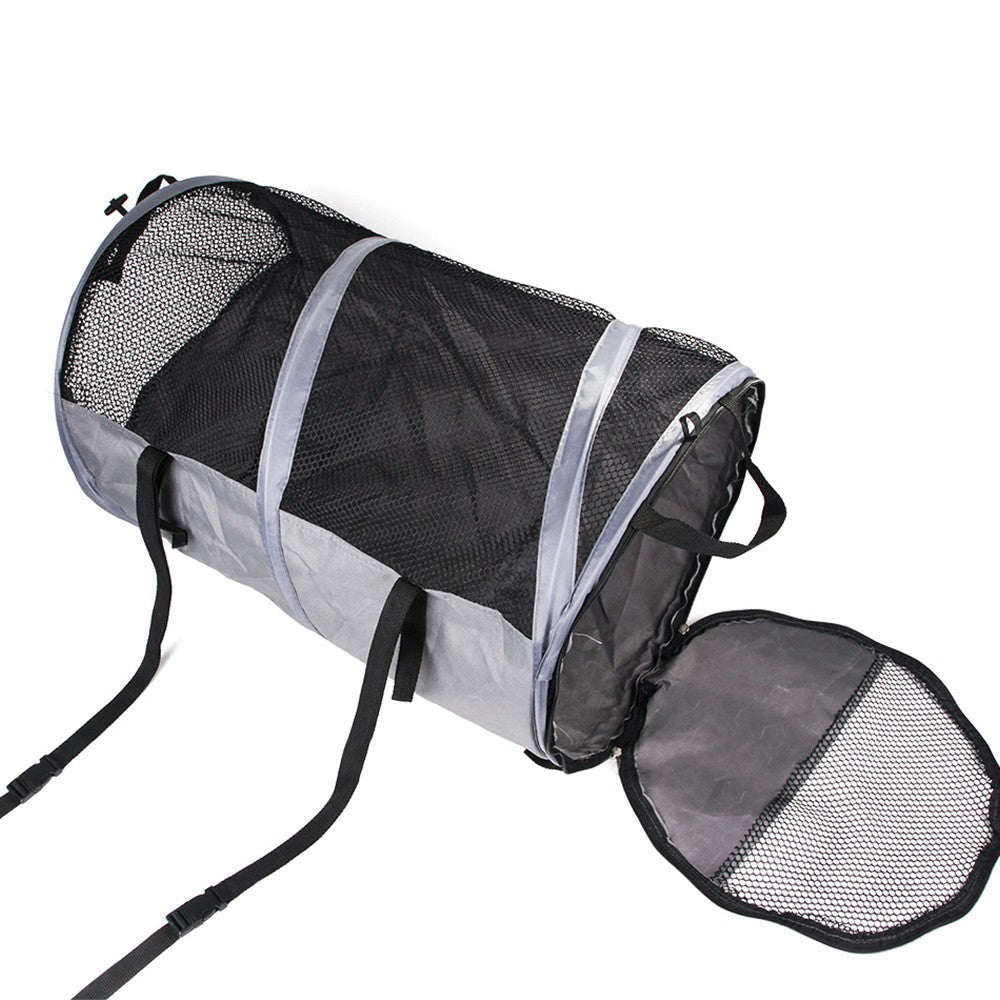 41x57cm Foldable Travel Pet Cage Breathable Car Kennel Crate Pet Carrier Tent Grey