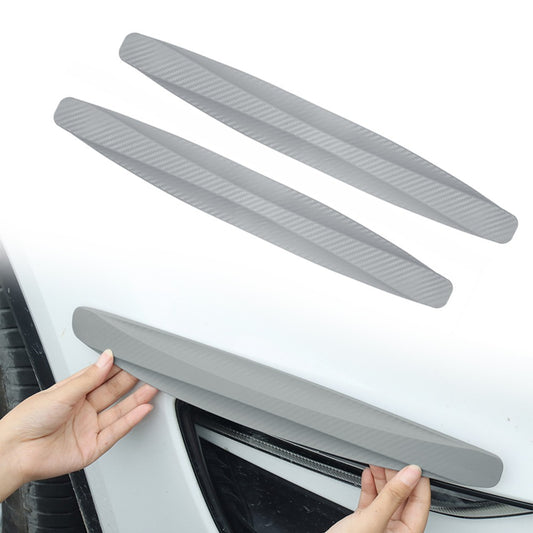 2Pcs Universal Anti-Collision Car Bumper Guard Protector Car Corner Anti-Scratch Strips Grey