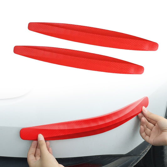 2Pcs Universal Anti-Collision Car Bumper Guard Protector Car Corner Anti-Scratch Strips Red