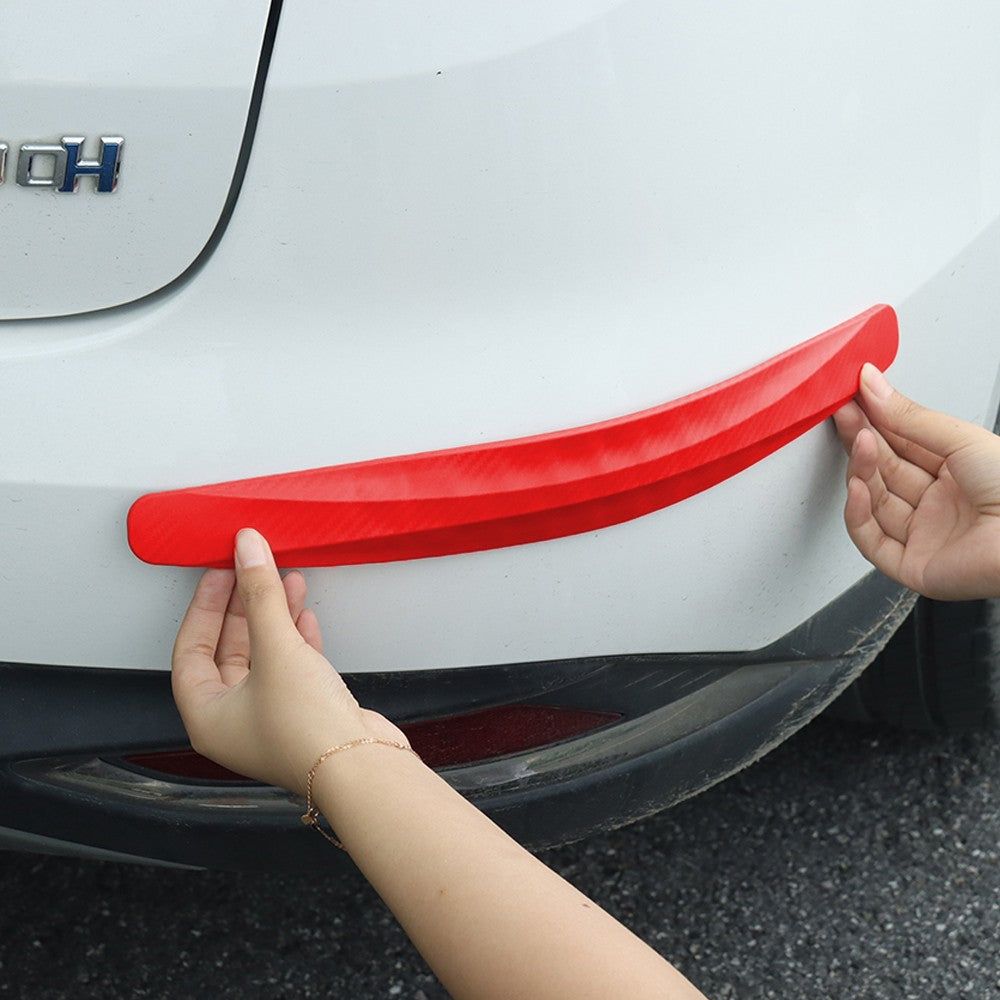 2Pcs Universal Anti-Collision Car Bumper Guard Protector Car Corner Anti-Scratch Strips Red