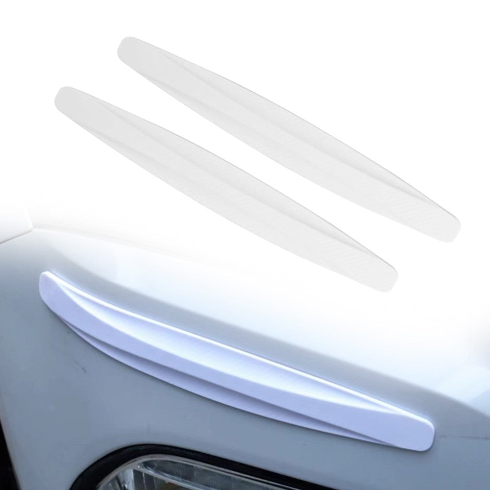 2Pcs Universal Anti-Collision Car Bumper Guard Protector Car Corner Anti-Scratch Strips White