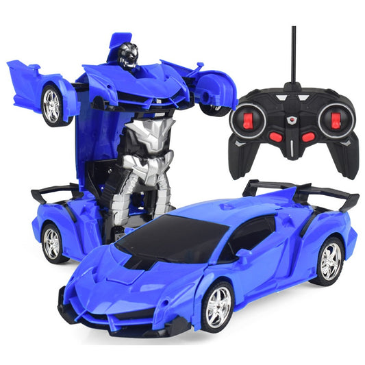 1Pc Remote Control Car Toy Transform Robot Toy Kids RC Car Blue