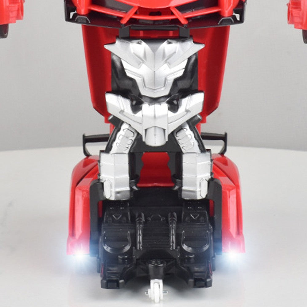2Pcs Remote Control Car Toy Transform Robot Toy Kids RC Car Red and White